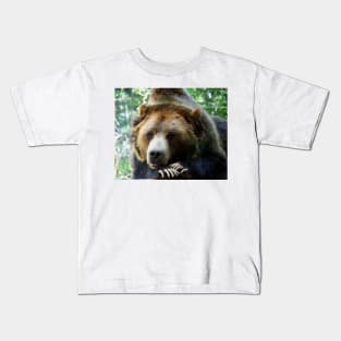 Grizzly Bear in the Colorado Rockies summer shade Kids T-Shirt